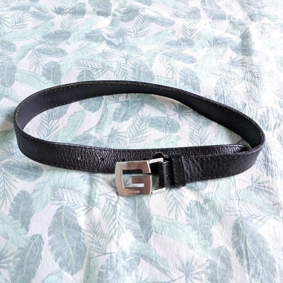 GUESS Genuine Leather Black G Buckle Belt | Size S main image 5